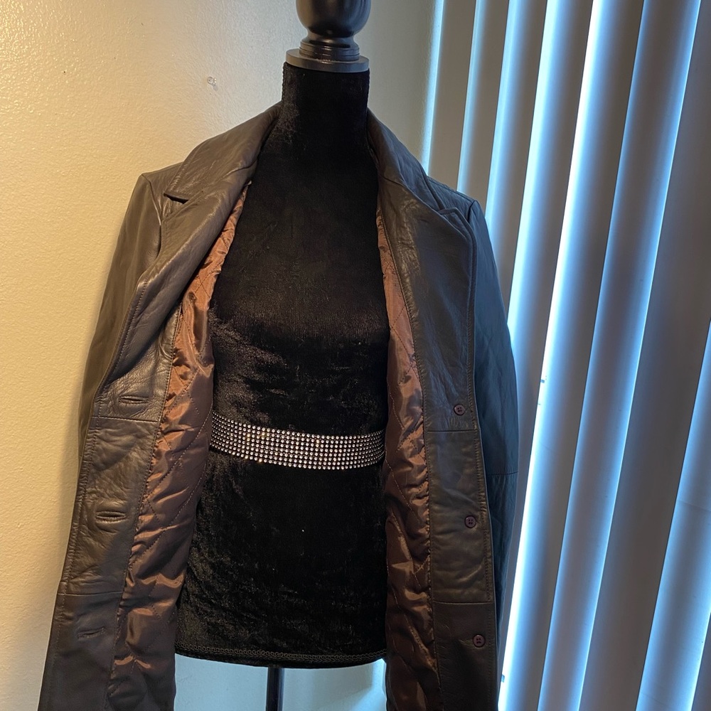 Excelled Brown leather jacket gorgeous soft extra-large woman